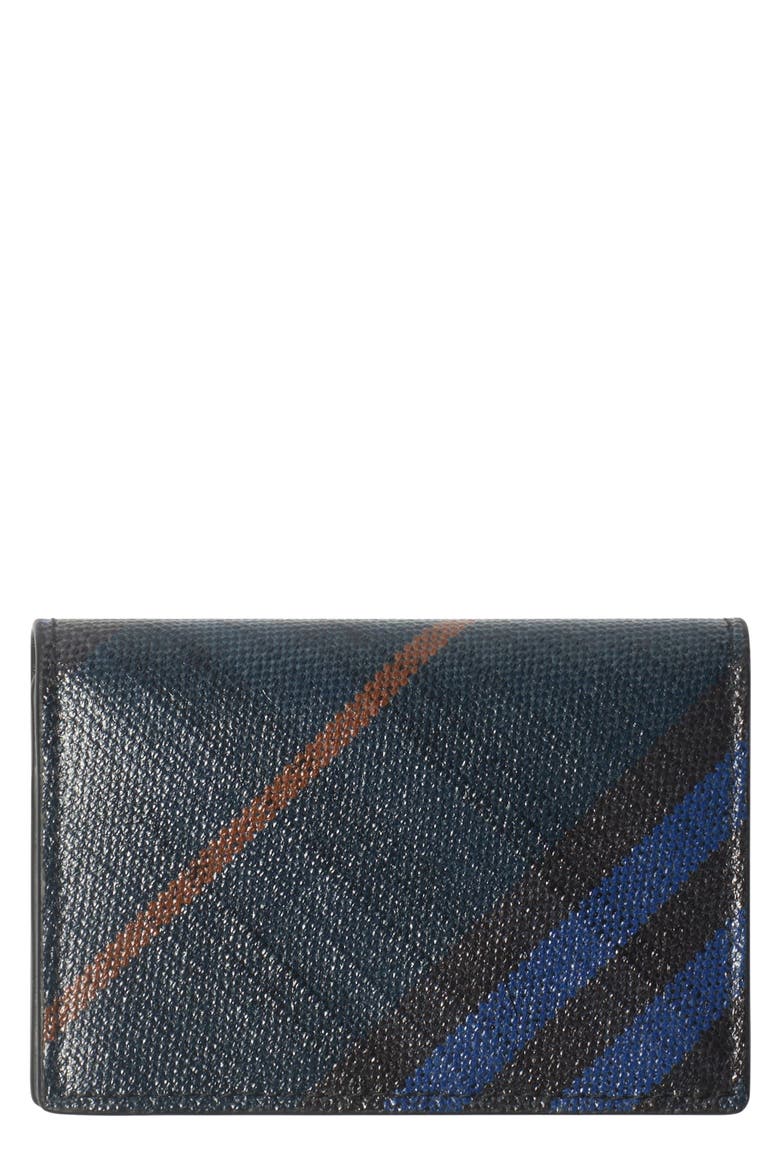 Check Coated Canvas Bifold Wallet, Main, color, MIDNIGHT