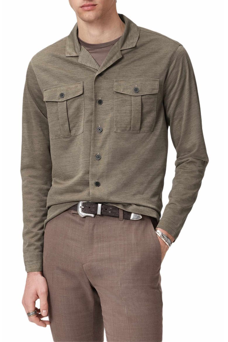 Sintra Summer Military Button-Up Shirt, Main, color, SHADOW GREY