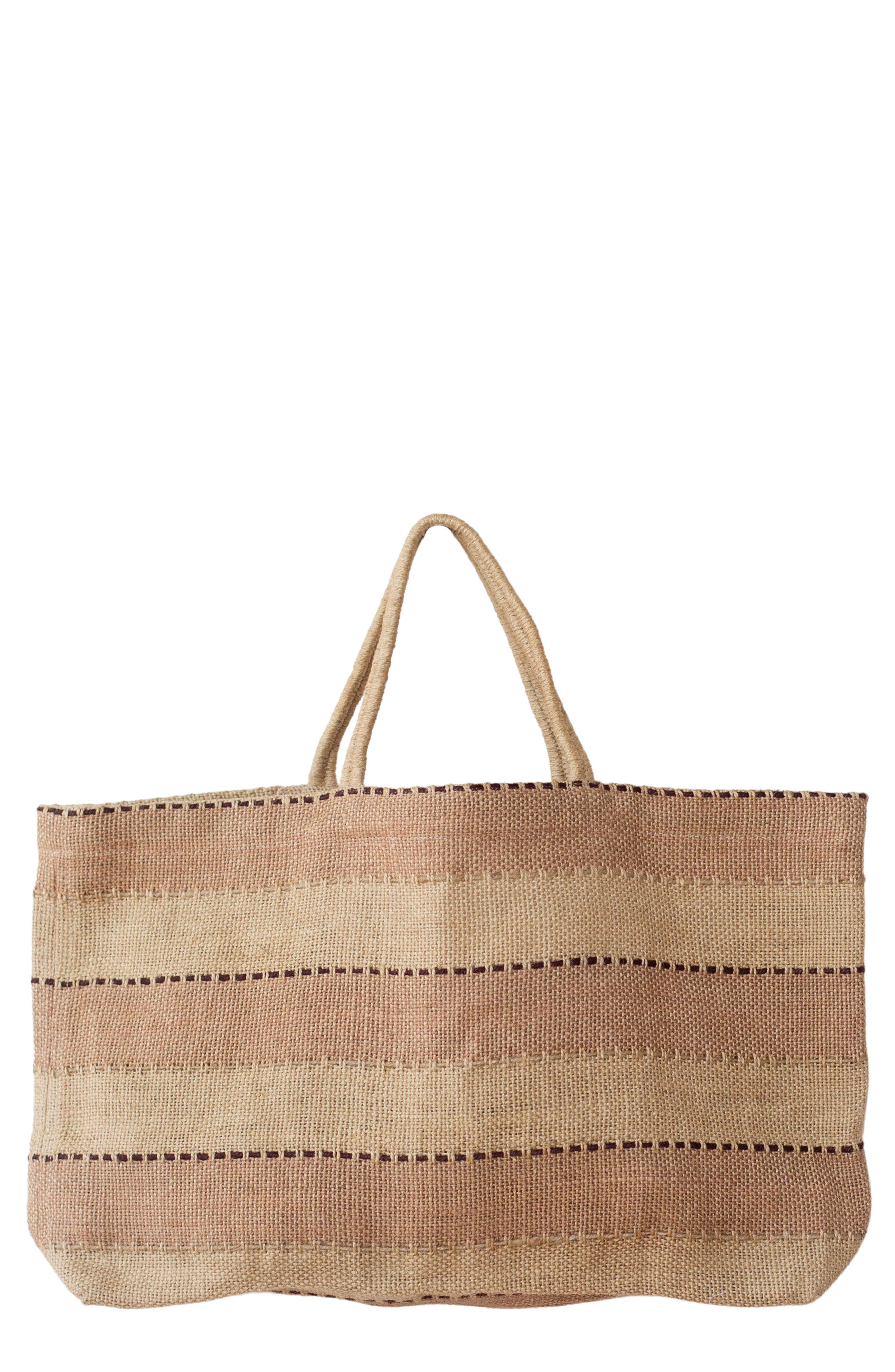 Will & Atlas Khari Wide Market Shopper Jute Tote, Main, color, Spice