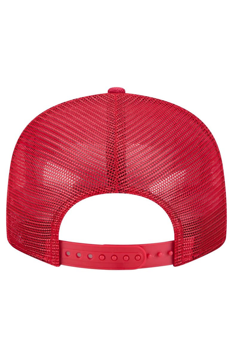 New Era Men's New Era Red Philadelphia Phillies Split Panel 9FIFTY Trucker Snapback, Alternate, color, Red