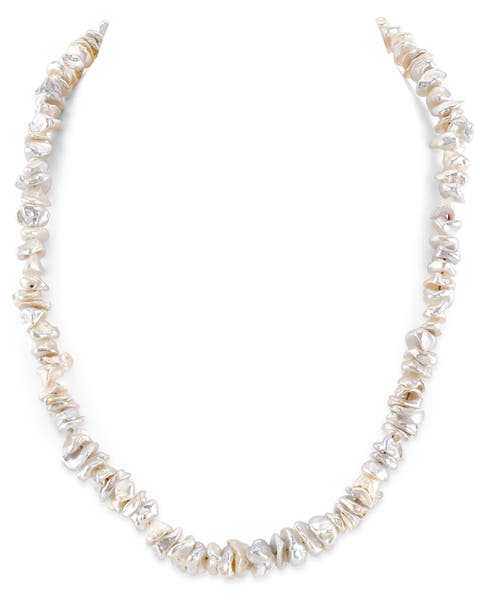 8.0-8.5mm White Freshwater Keshi Pearl Necklace
