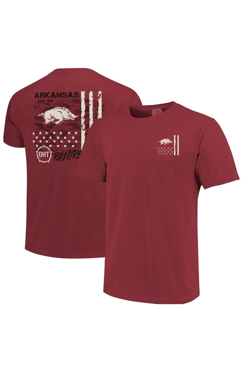 IMAGE ONE Men's Cardinal Arkansas Razorbacks Comfort Colors OHT Camo Overlay T-Shirt, Main, color, Cardinal