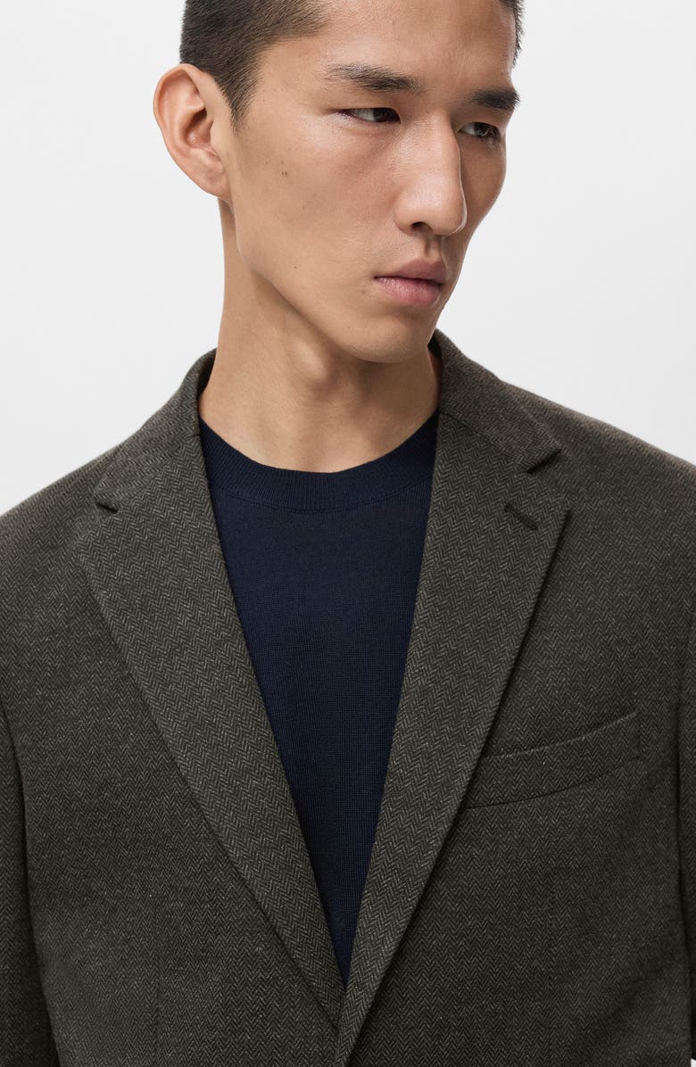 MANGO Slim Fit Blazer, Alternate, color, Grey