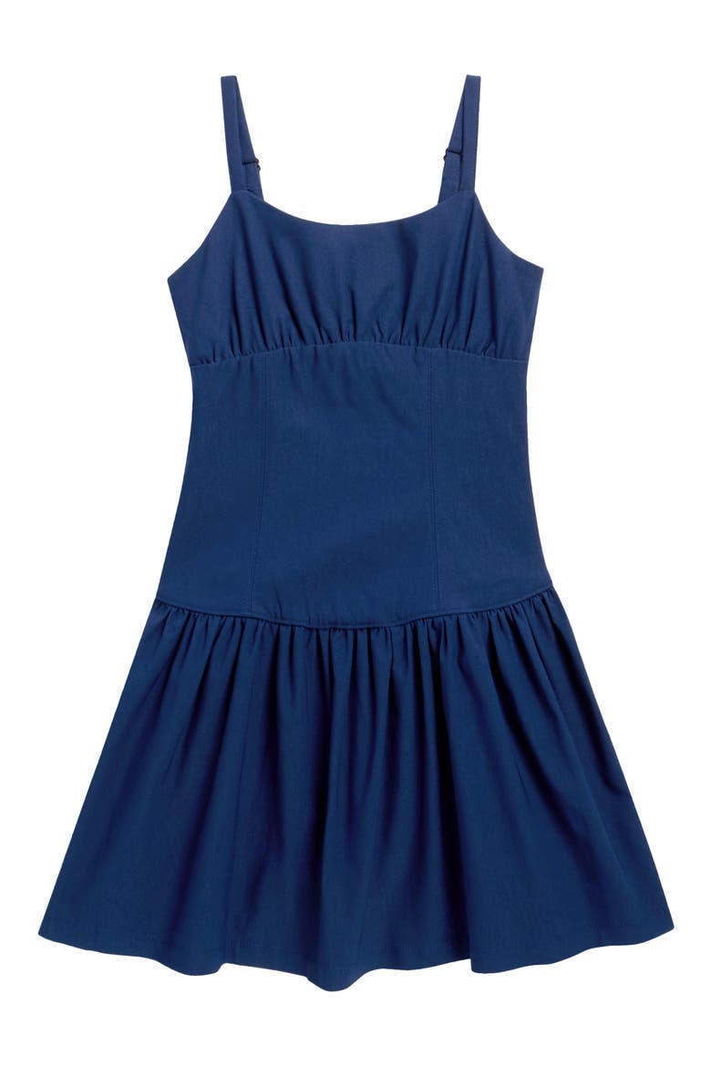 Kids' Walking on Sunshine Tiered Dress, Main, color, NAVY
