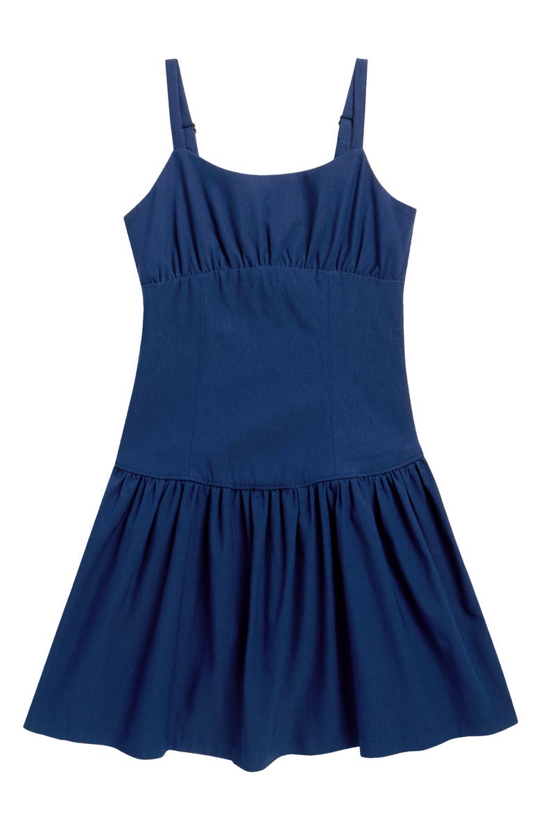 Walking on Sunshine Kids' Walking on Sunshine Tiered Dress, Main, color, Navy