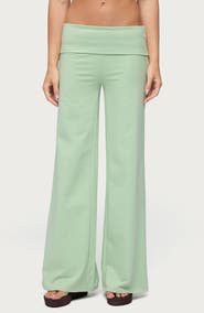 EDIKTED Cammy Wide Leg Foldover Pants