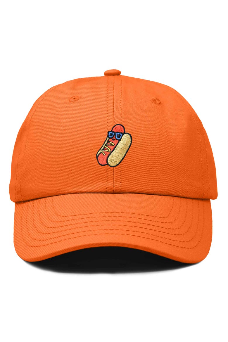 Dog Days Embroidered Casual Cap, Main, color, Orange