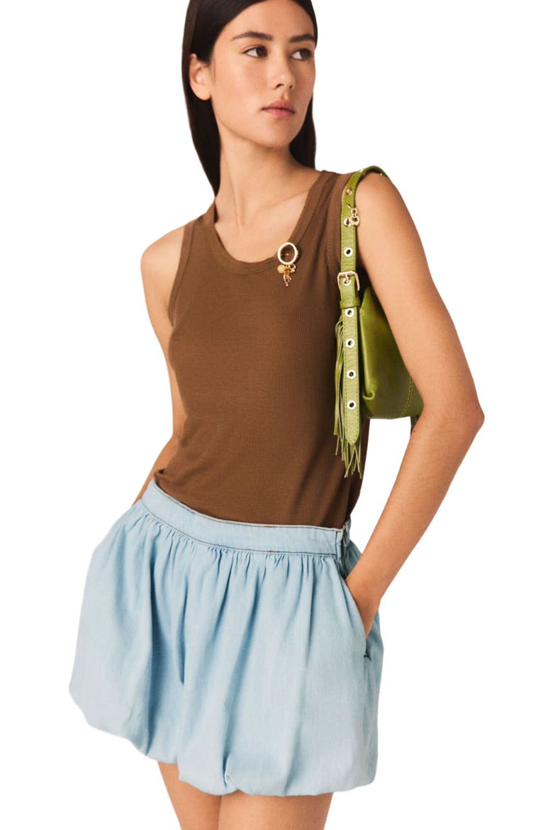 Chambray balloon skort, Alternate, color, Blue sky