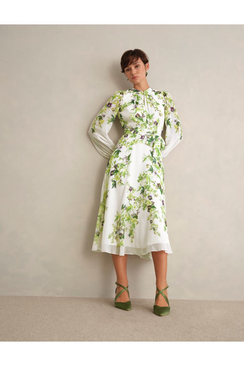 Pia Silk Dress, Main, color, Ivory Multi