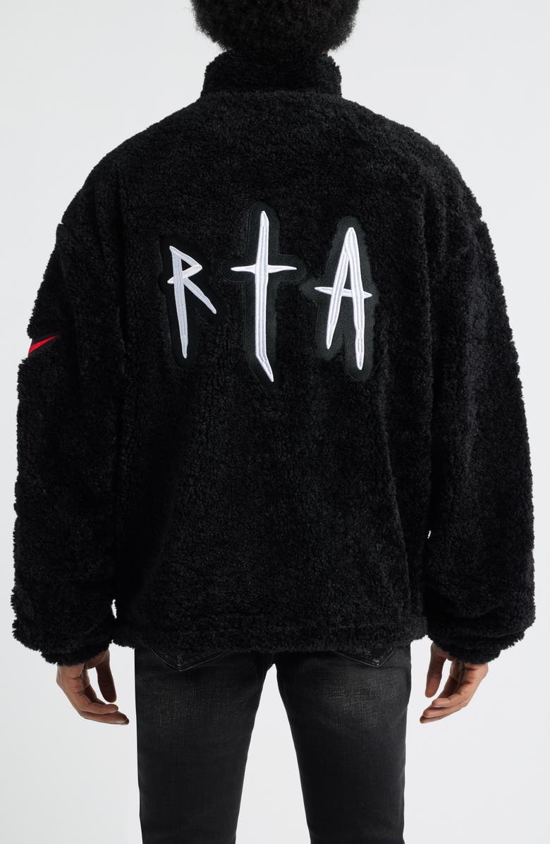 RtA Kye Venom Oversize Faux Shearling Jacket, Alternate, color, Black Venom
