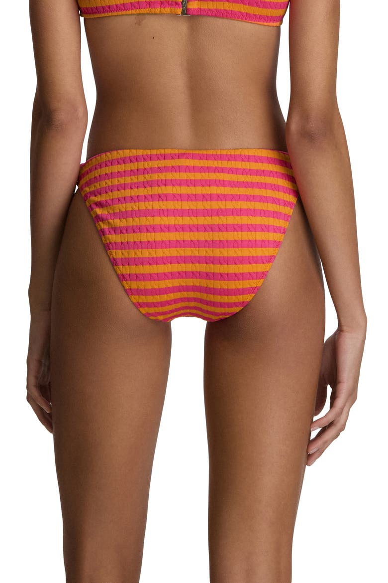 Stripe Jacquard Minimal Bikini Bottoms, Alternate, color, DESERT PINK SAIL ORA