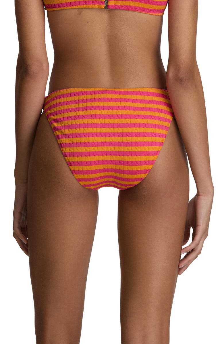 Polo Ralph Lauren Stripe Jacquard Minimal Bikini Bottoms, Alternate, color, Desert Pink Sail Ora