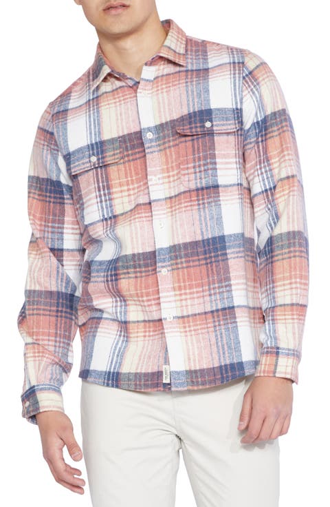 Plaid Flannel Button-Up Shirt