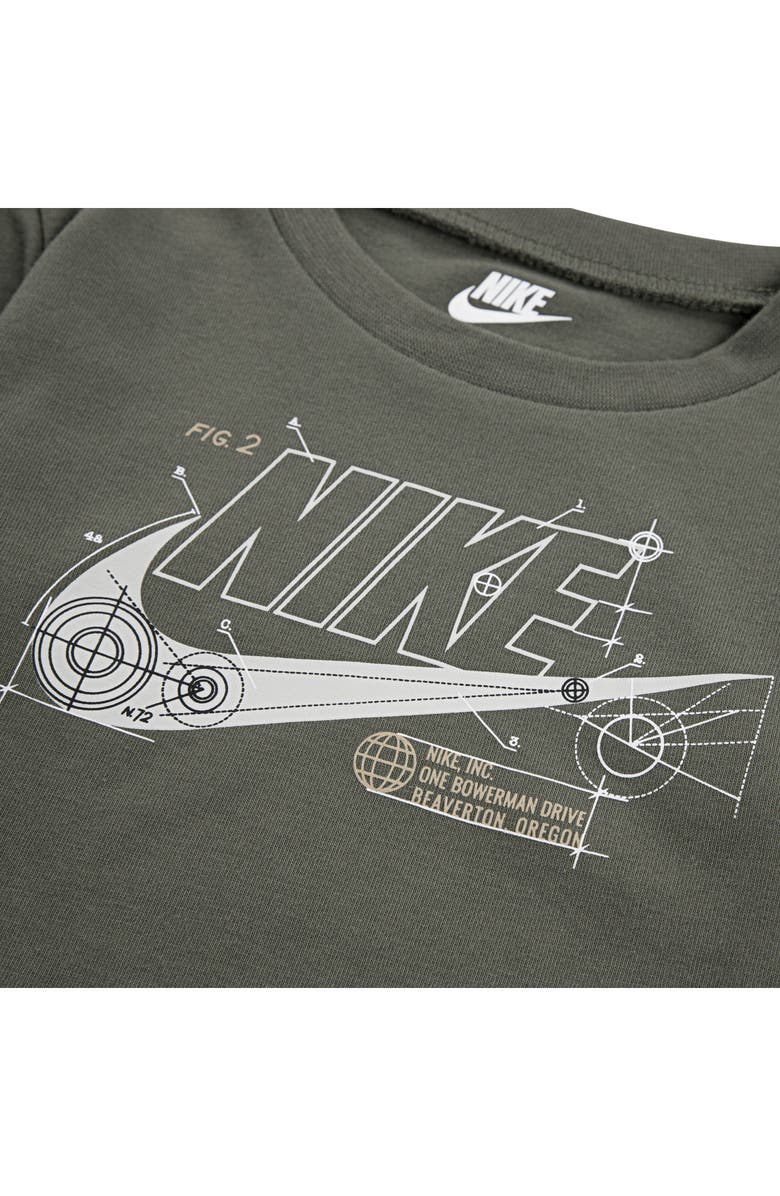 Nike Future Utility Faux Shearling Vest, Logo T-Shirt & Fleece Joggers Set, Alternate, color, Hemp