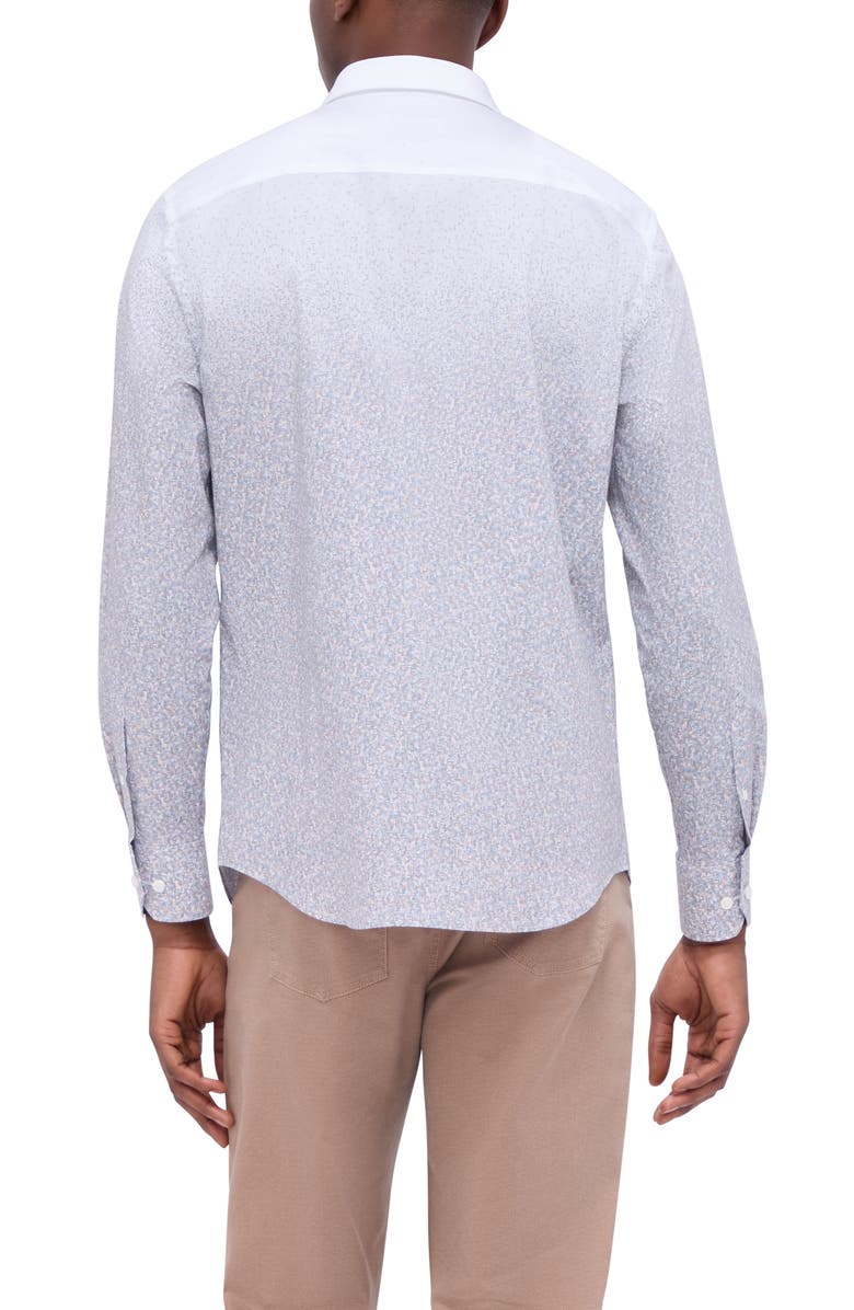 Bugatchi Julian Shaped Fit Stretch Print Button-Up Shirt, Alternate, color,