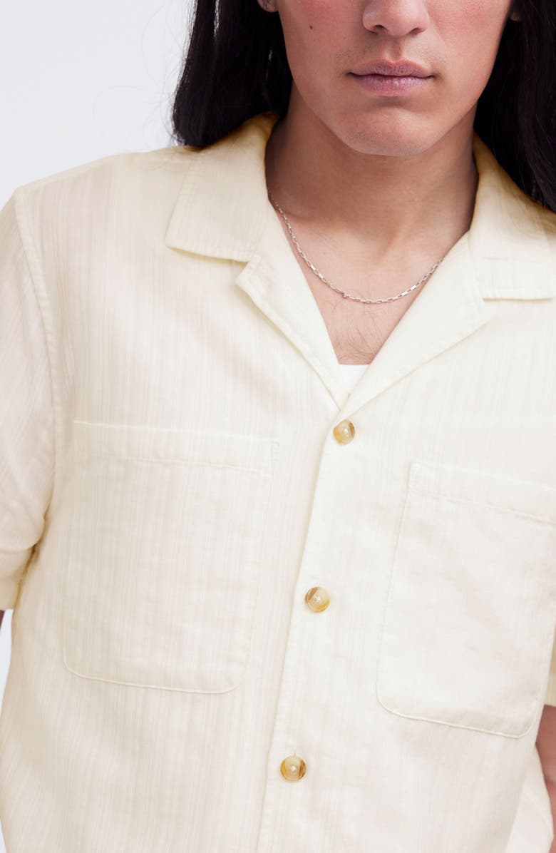 Madewell Easy Stripe Cotton Camp Shirt, Alternate, color, Lighthouse