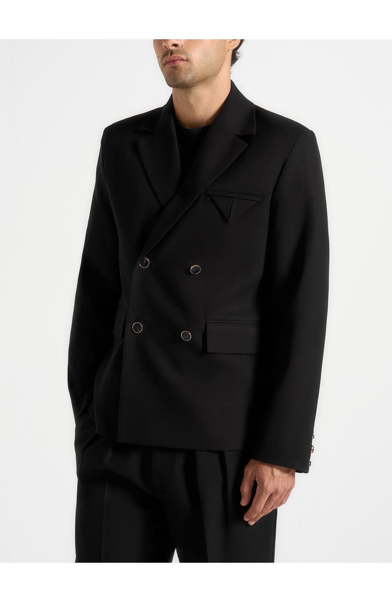 Manière De Voir Didier Double Breasted Tailored Suit Jacket, Alternate, color, Black