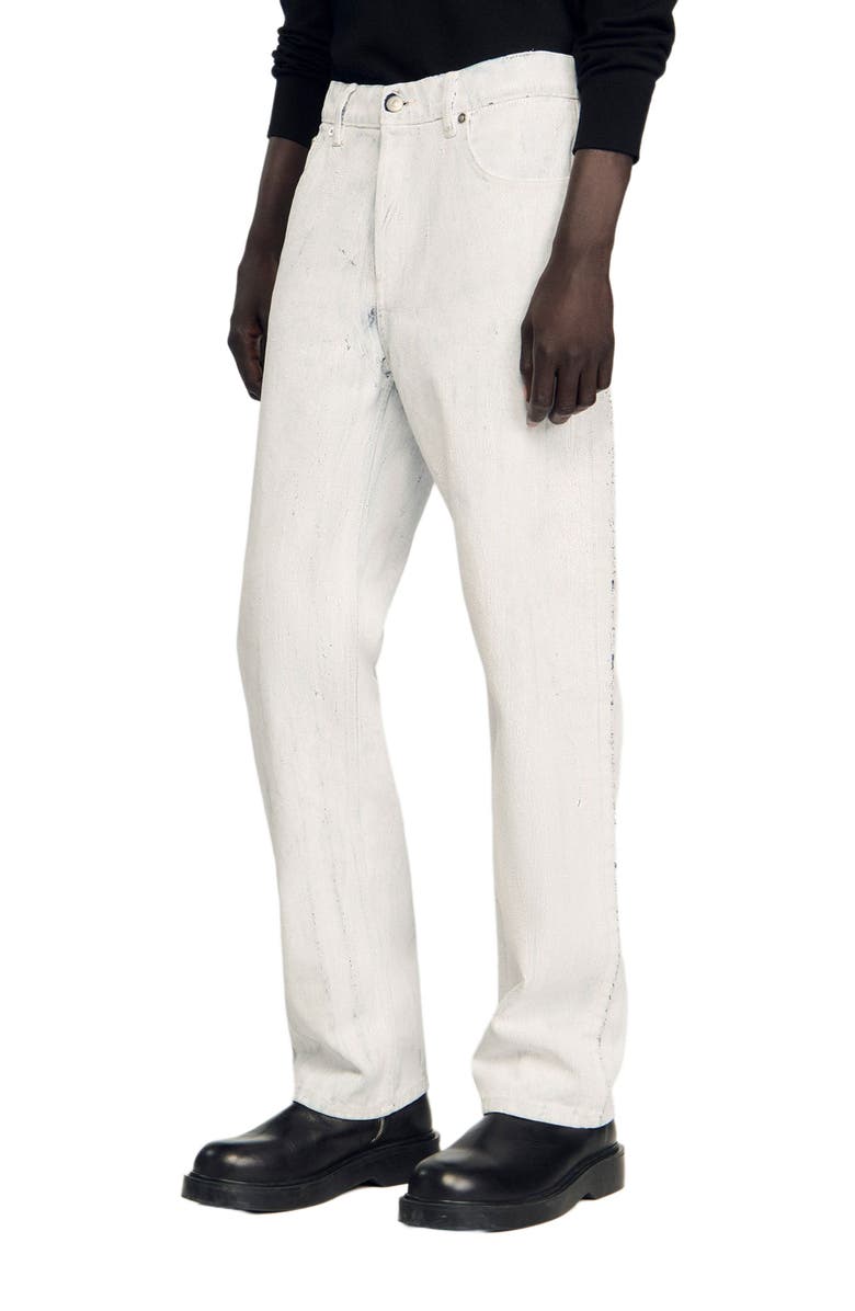 SANDRO Regular crackle-effect jeans, Alternate, color, Optic White