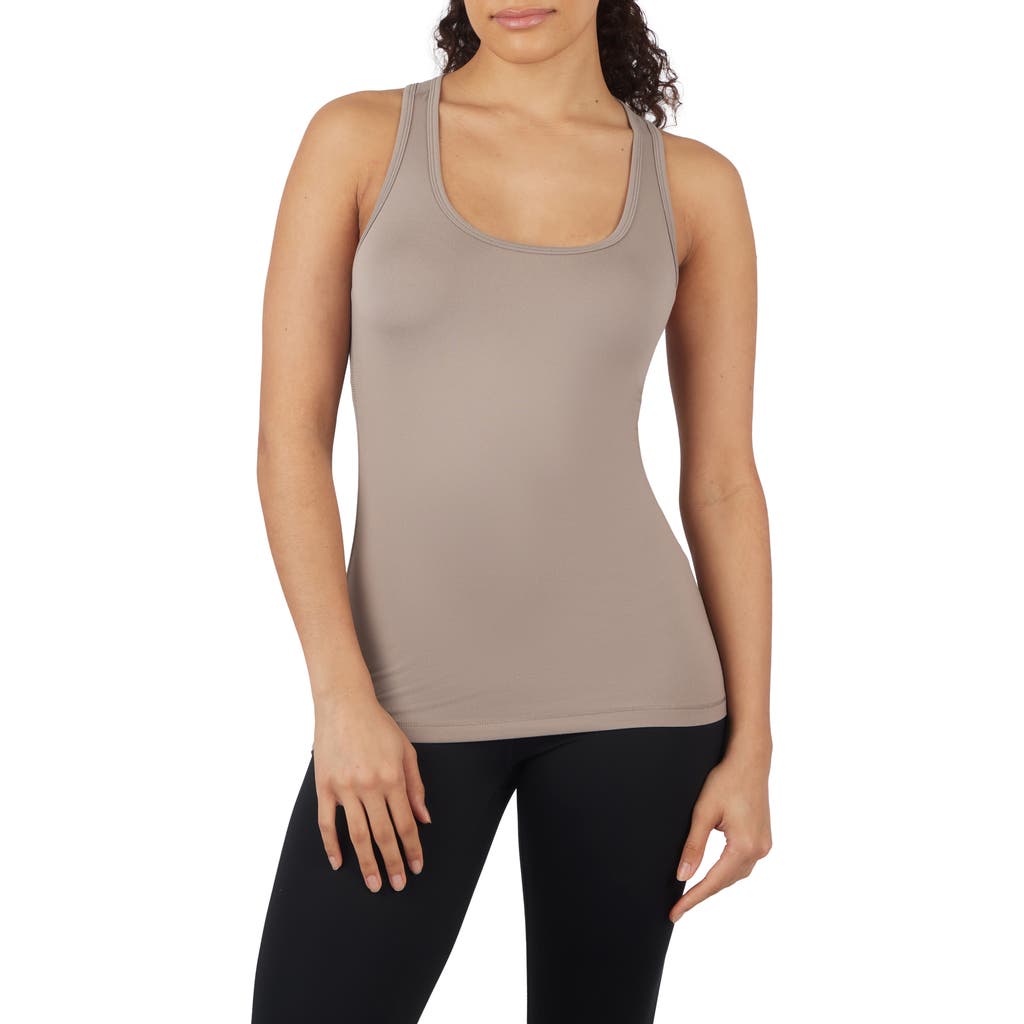 90 Degree By Reflex 2-pack Racerback Tank Tops In Satellite/chocolate Torte