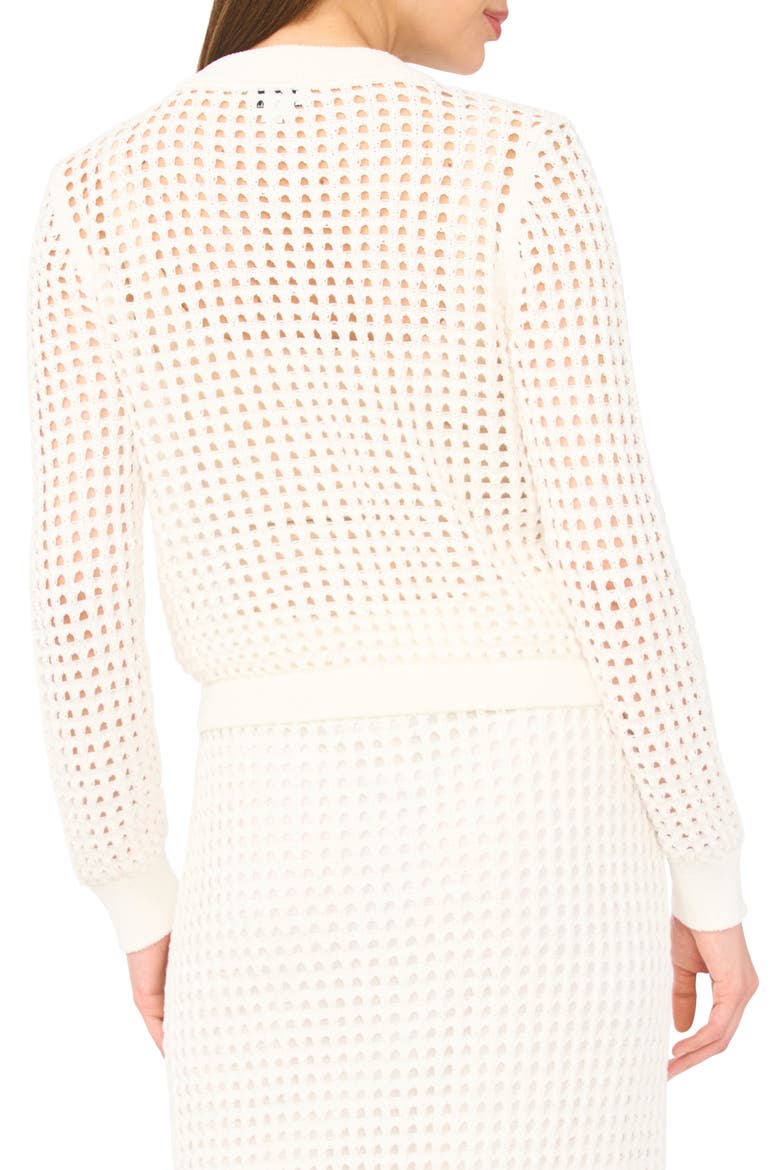 Open Knit Cardigan, Alternate, color, ANTIQUE WHITE
