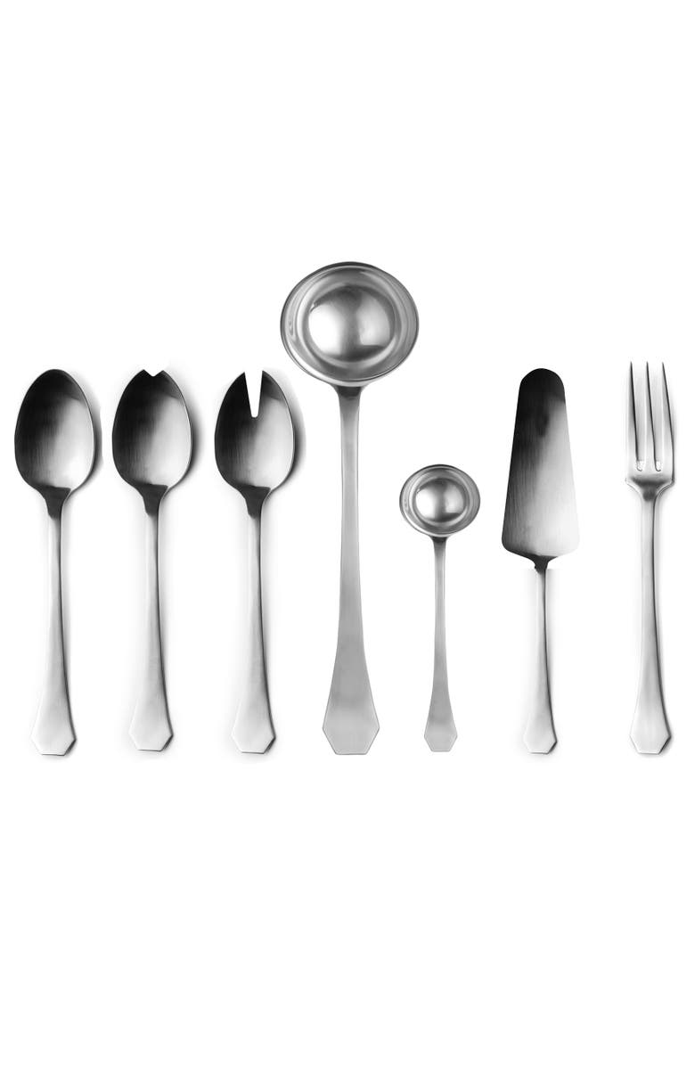 Mepra Moretto Serving Set - 7 Pieces, Main, color, Ice Silver