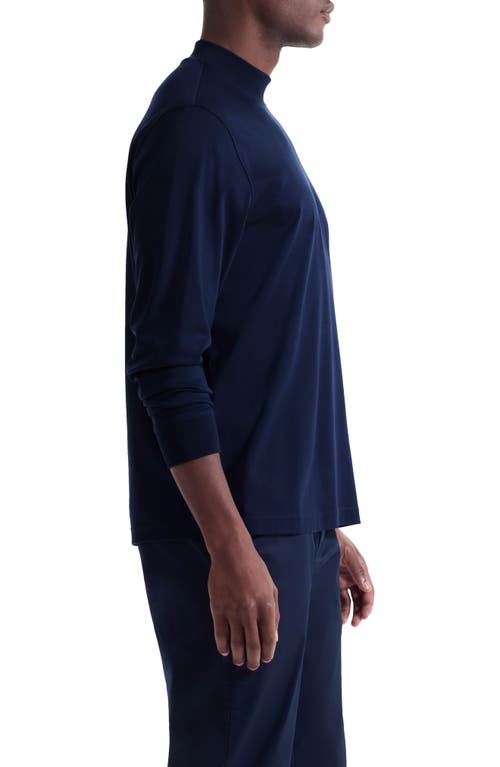 Bugatchi Long Sleeve Mock Neck T-shirt In Blue