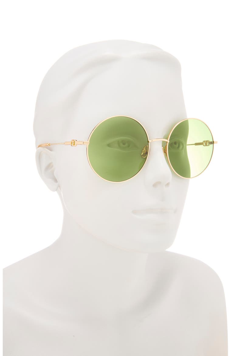 57mm Round Sunglasses, Alternate, color, GOLD GOLD GREEN