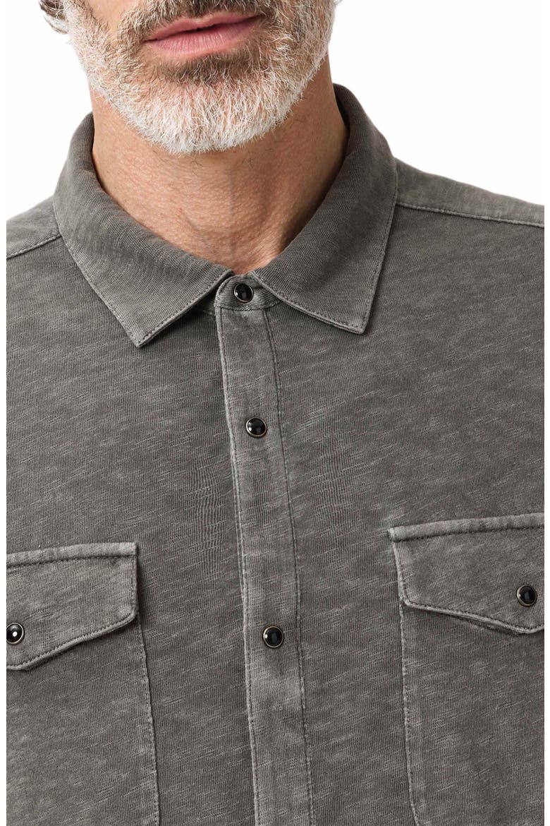 Arvon Knit Organic Cotton Snap-Up Western Shirt, Alternate, color, SEAL GREY