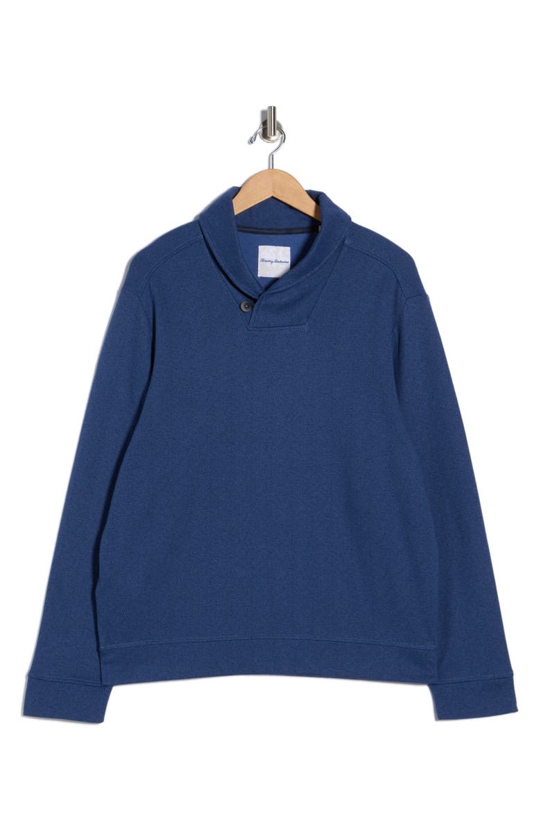 Tommy Bahama Deer Harbor Shawl Collar Cotton & Viscose Pullover, Alternate, color, Ocean Deep
