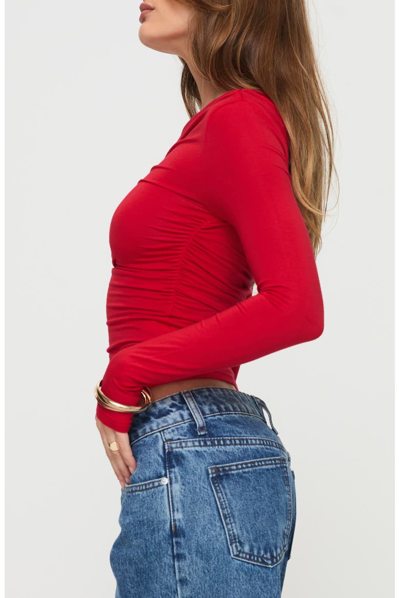 Beller One-Shoulder Crop Top, Alternate, color, RED