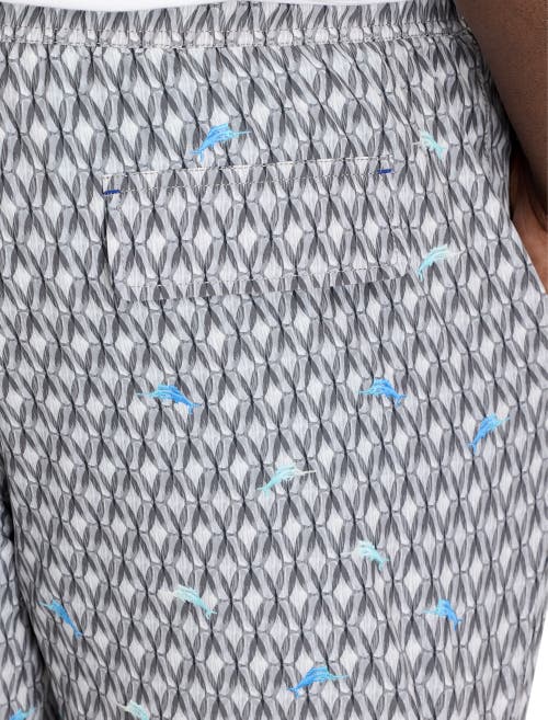Tommy Bahama Big & Tall Naples Tile Pool Swim Trunks In Summer Grey