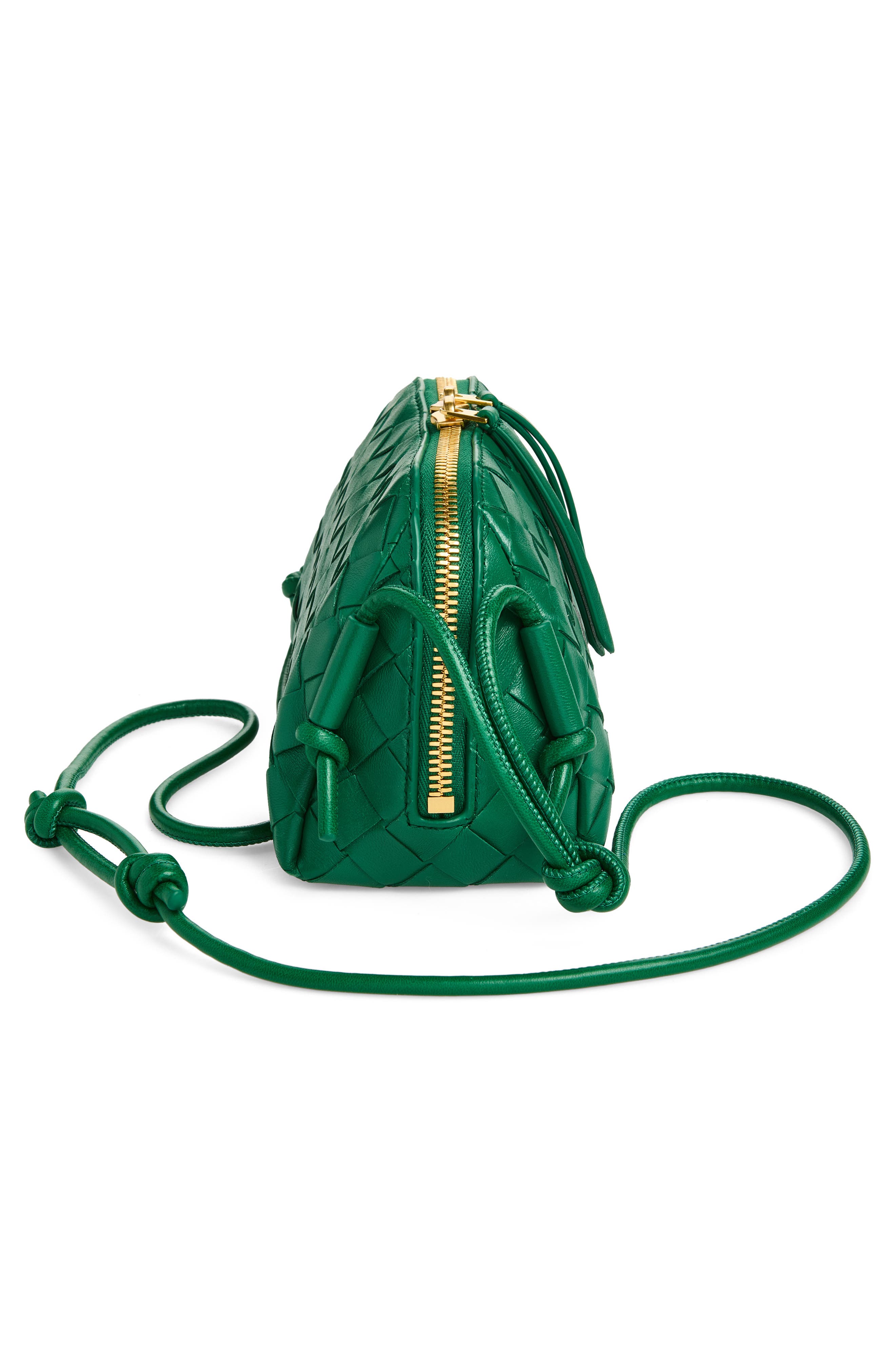 Mini Concert Intrecciato Leather Crossbody Bag, Alternate, color, 3197 JUNGLE-GOLD
