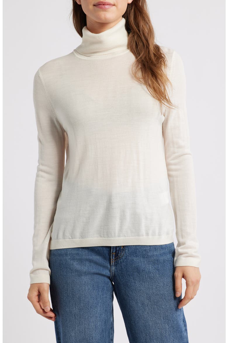 Turtleneck Wool Sweater, Main, color, ANTIQUE WHITE