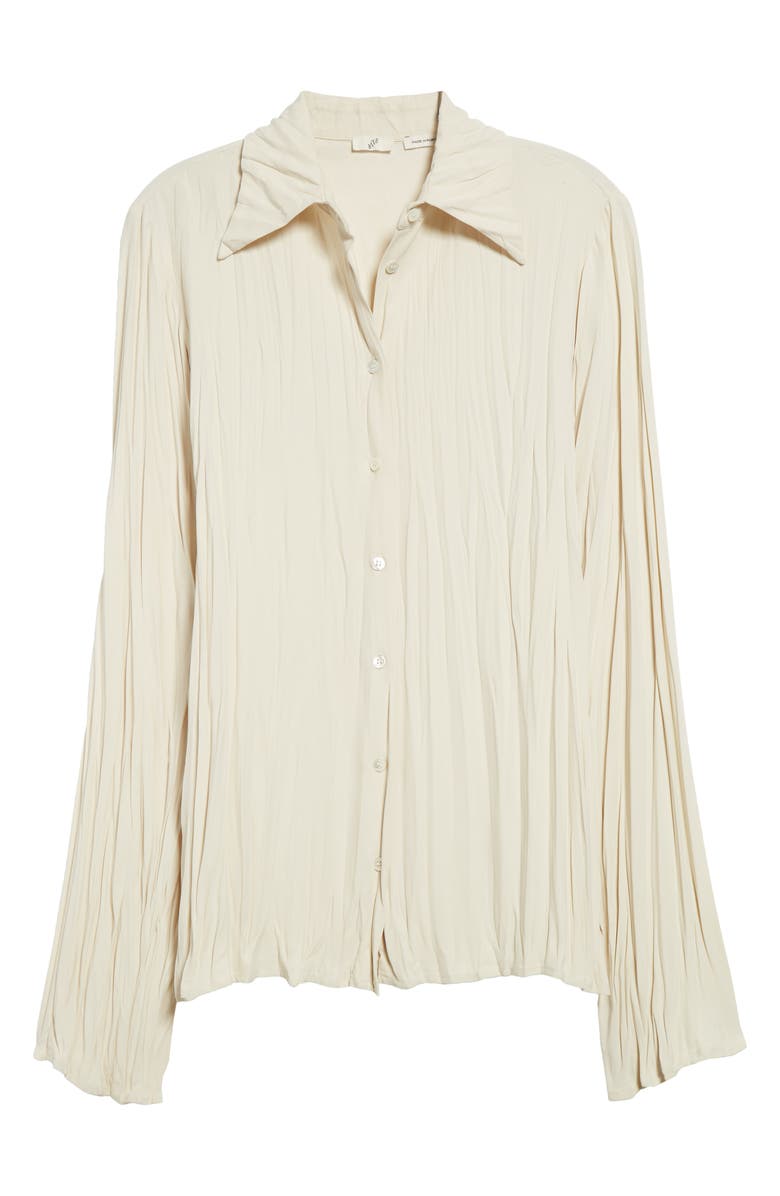BITE Studios Maisie Plissé Button-Up Shirt, Alternate, color, 