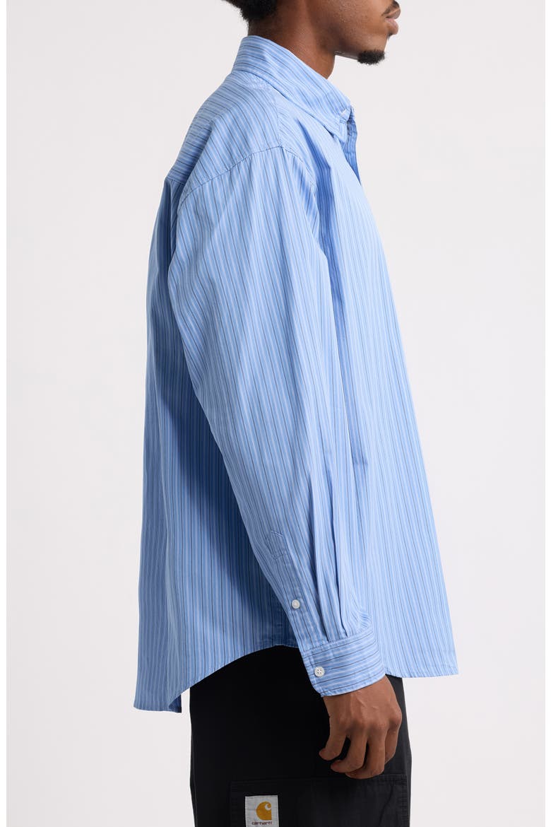 Keene Stripe Cotton Poplin Button-Up Shirt, Alternate, color, KEENE STRIPE, CURACAO