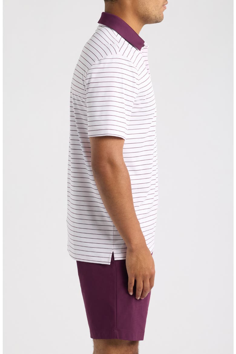 Herringbone Stripe Performance Polo, Alternate, color, BLUSH / DARK PLUM