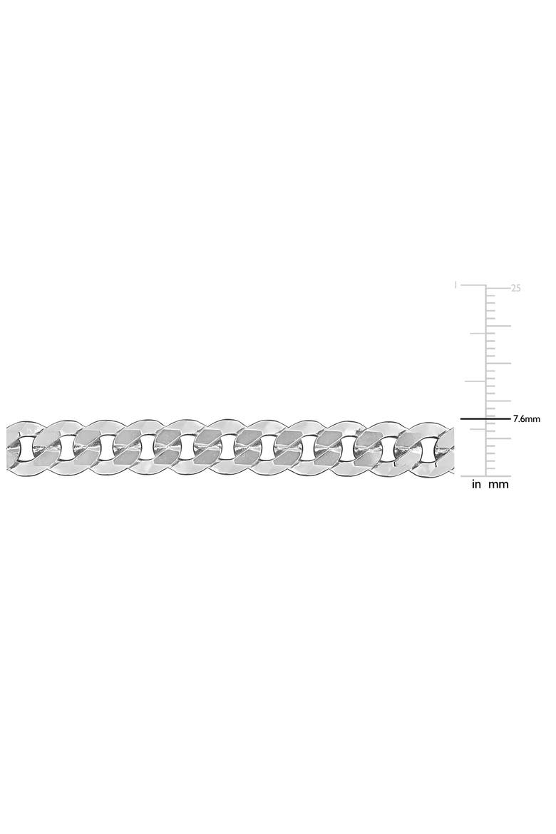 Sterling Silver Bevel Curb Chain Necklace, Alternate, color, SILVER