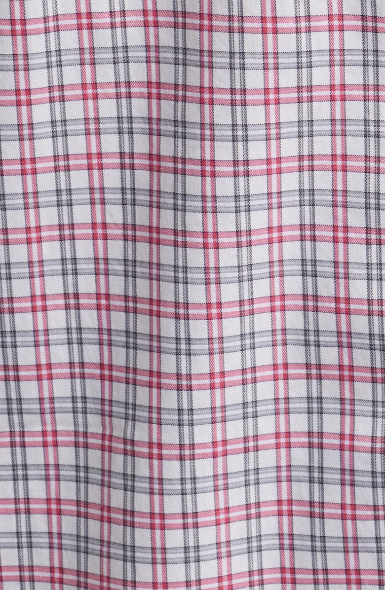 johnnie-O Morganstern Plaid Tucked Cotton Blend Button-Down Shirt, Alternate, color, Malibu Red