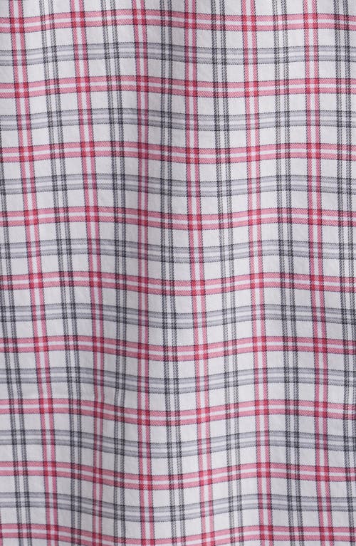 Johnnie-o Morganstern Plaid Tucked Cotton Blend Button-down Shirt In Malibu Red