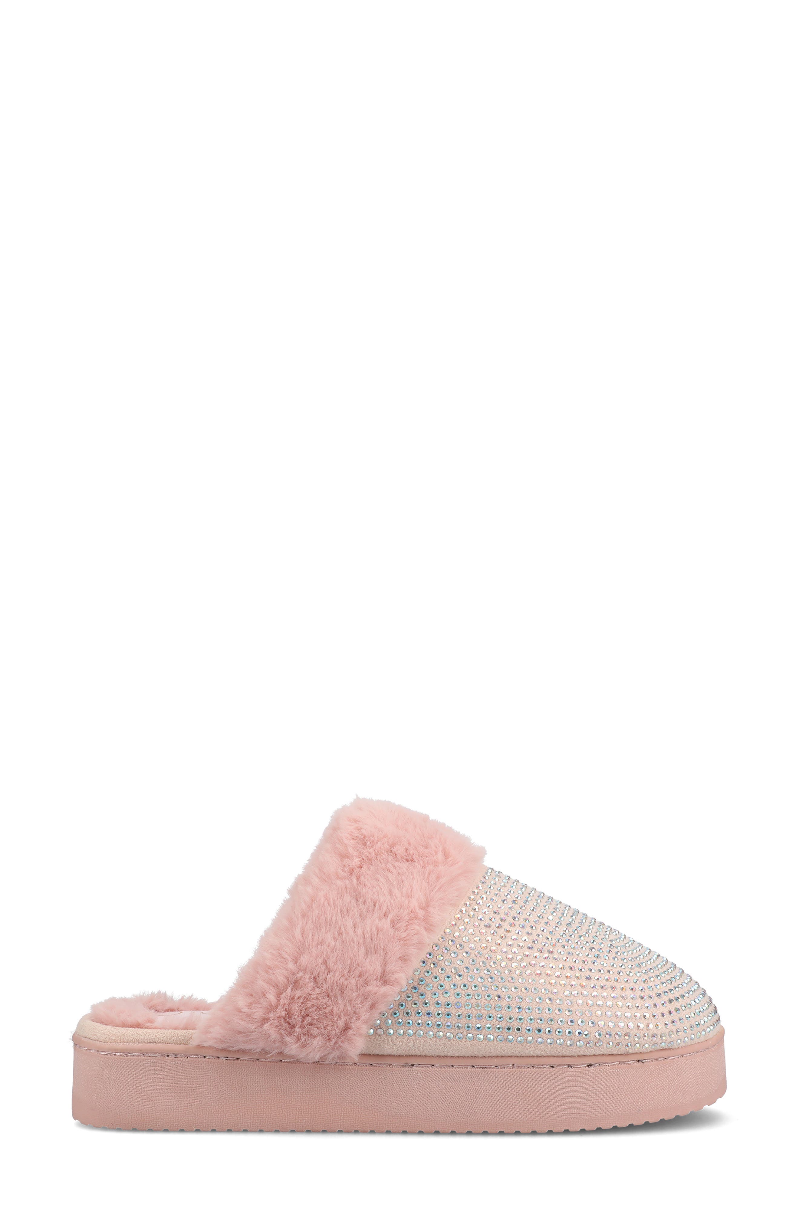 Journee Collection Ember Faux Shearling Slipper, Alternate, color, Pink