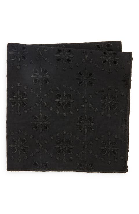 Broderie Anglaise Cotton Pocket Square
