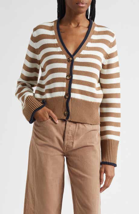 Veronica Beard Monae Stripe Cotton Cardigan