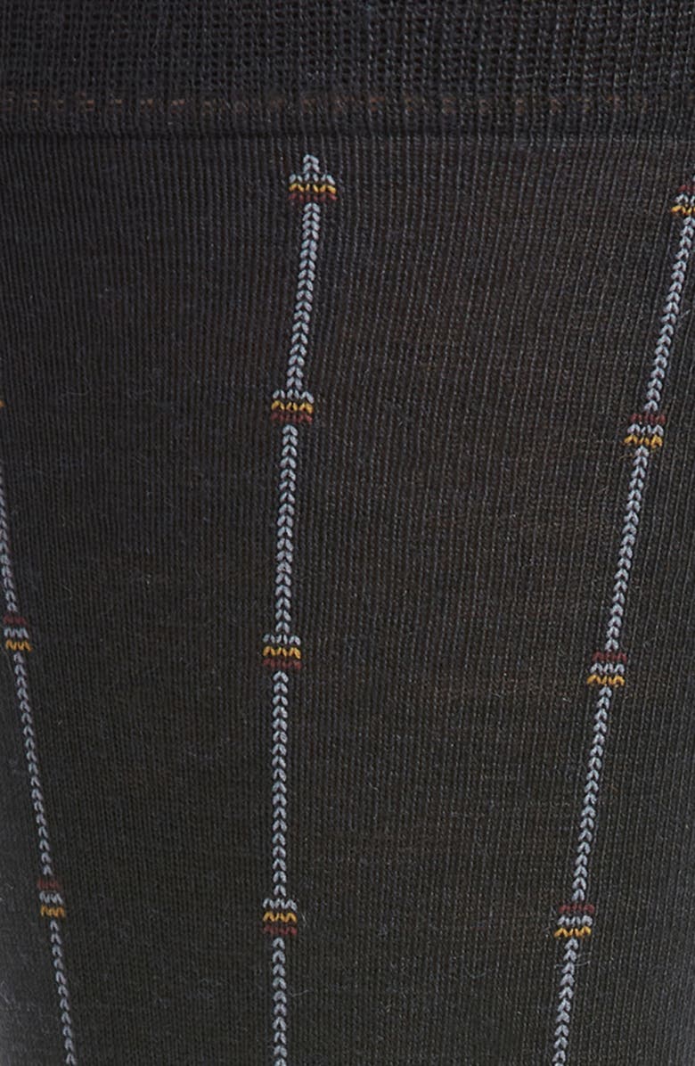 Pantherella Botolph Vertical Mini Box Stripe Wool Blend Dress Socks, Alternate, color, Black