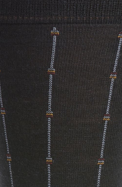 Pantherella Botolph Vertical Mini Box Stripe Wool Bland Dress Socks In Black