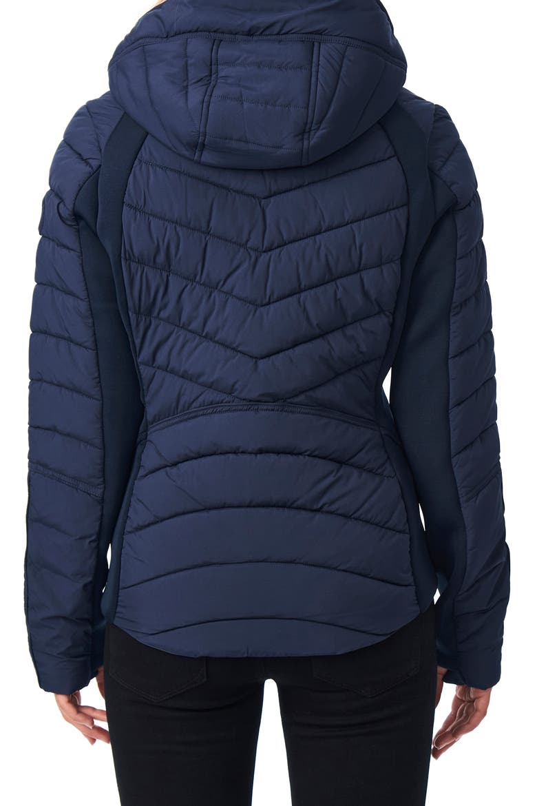 Hooded Quilted Water Repellent Jacket, Alternate, color, DEEP OCEAN