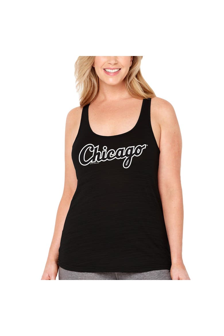 Women's Soft as a Grape Black Chicago White Sox Plus Size Swing for the Fences Racerback Tank Top, Alternate, color, Black