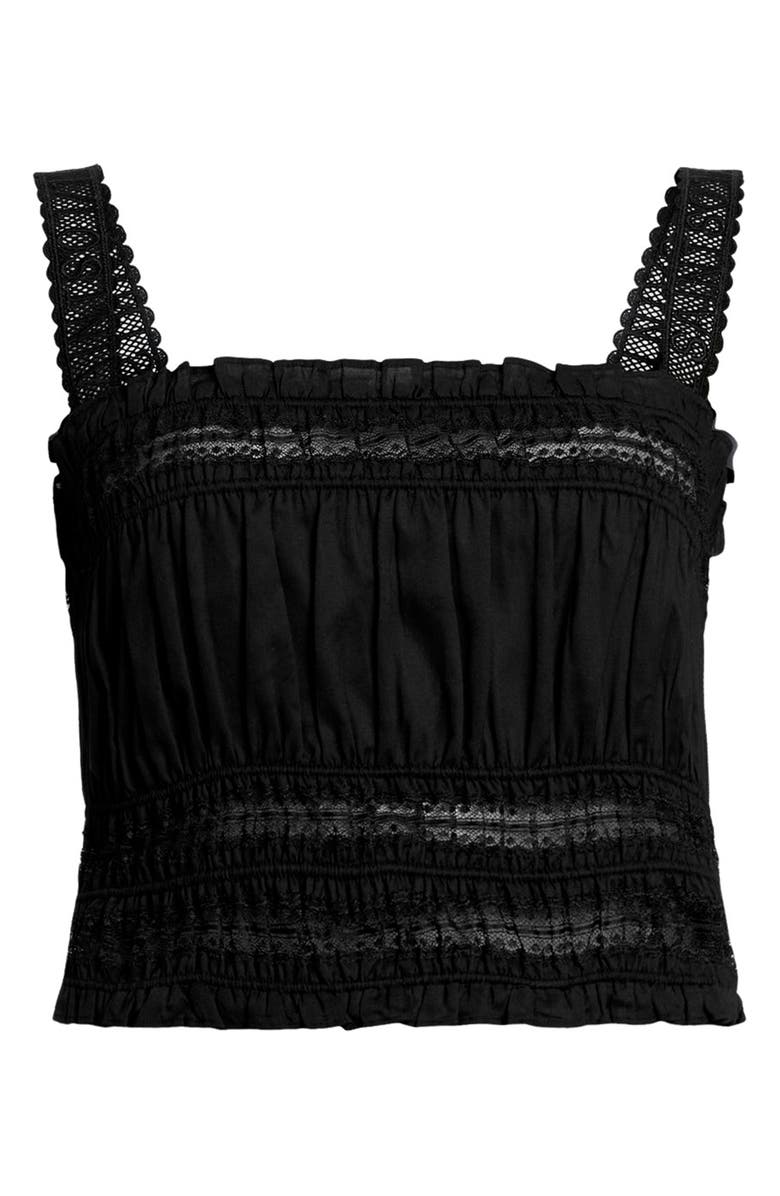 AllSaints Talia Lace Cropped Top, Alternate, color, Black
