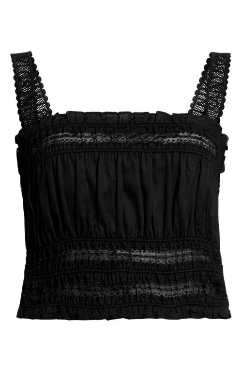 Allsaints Talia Lace Cropped Top In Black