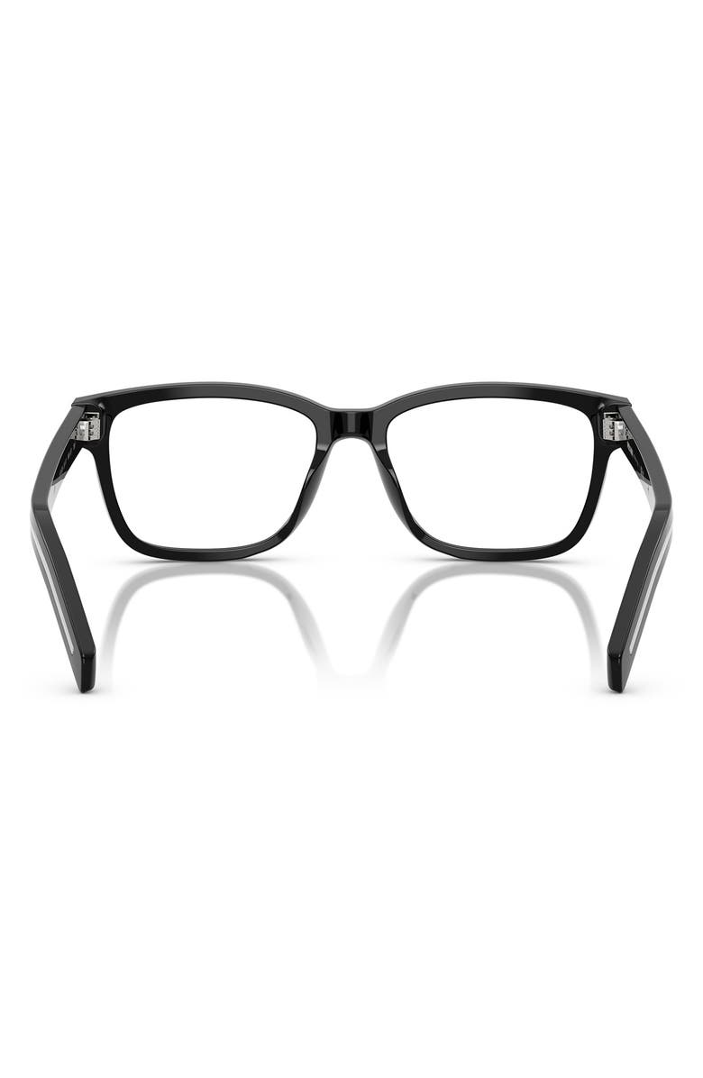 Prada 53mm Rectangular Optical Glasses, Alternate, color, Black