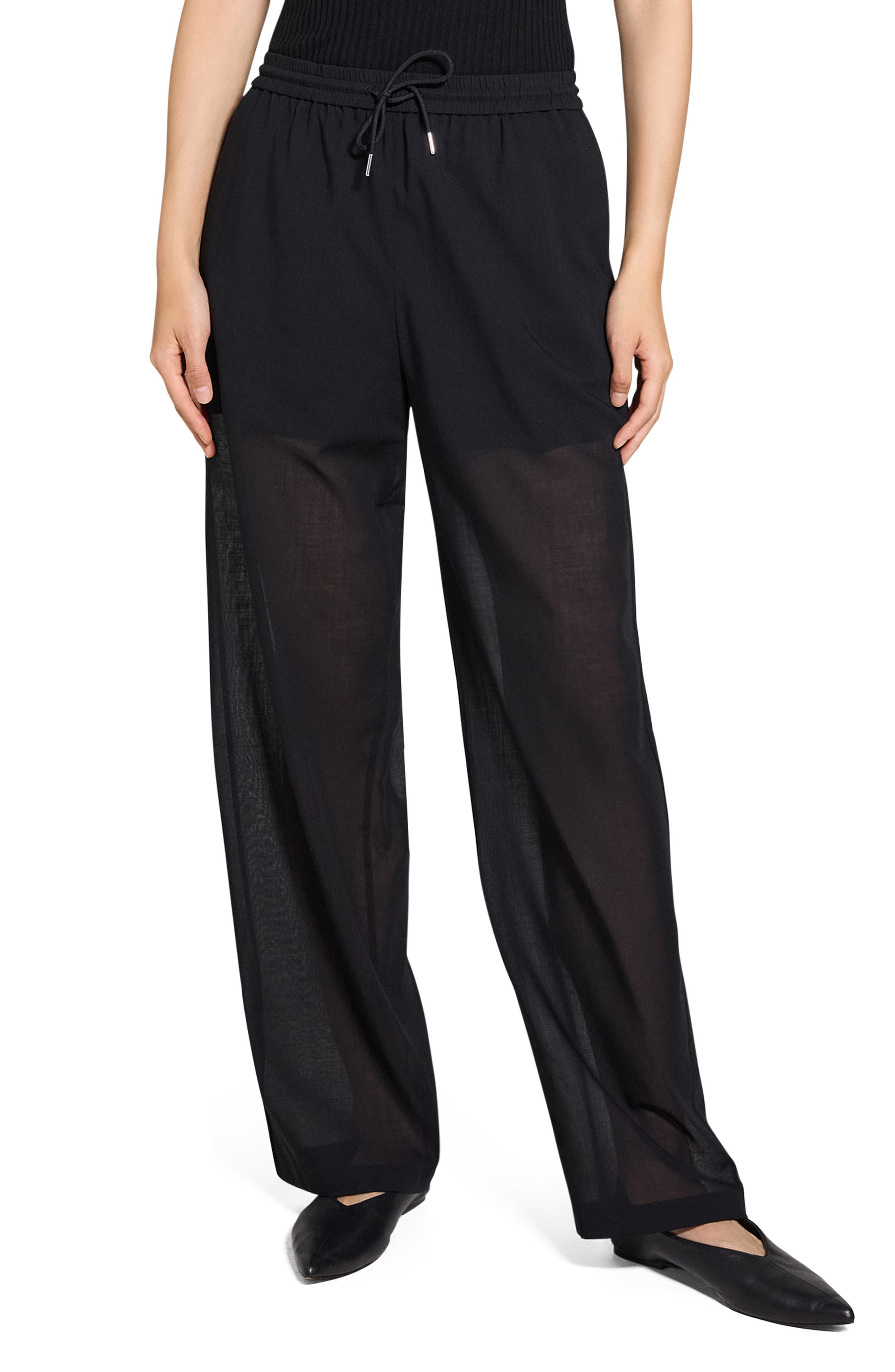 Theory Wool Blend Drawstring Pants